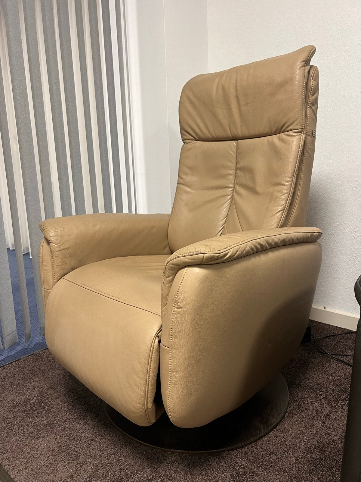 Hukla Elektrische Relax Fauteuil Leer met Accu, Ophalen, Gebruikt, Leer, 75 tot 100 cm