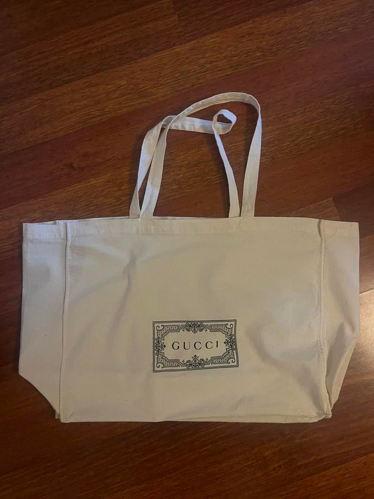Grote Gucci eco XL katoenen totebag, Ophalen of Verzenden, Zo goed als nieuw, Zwart, Shopper