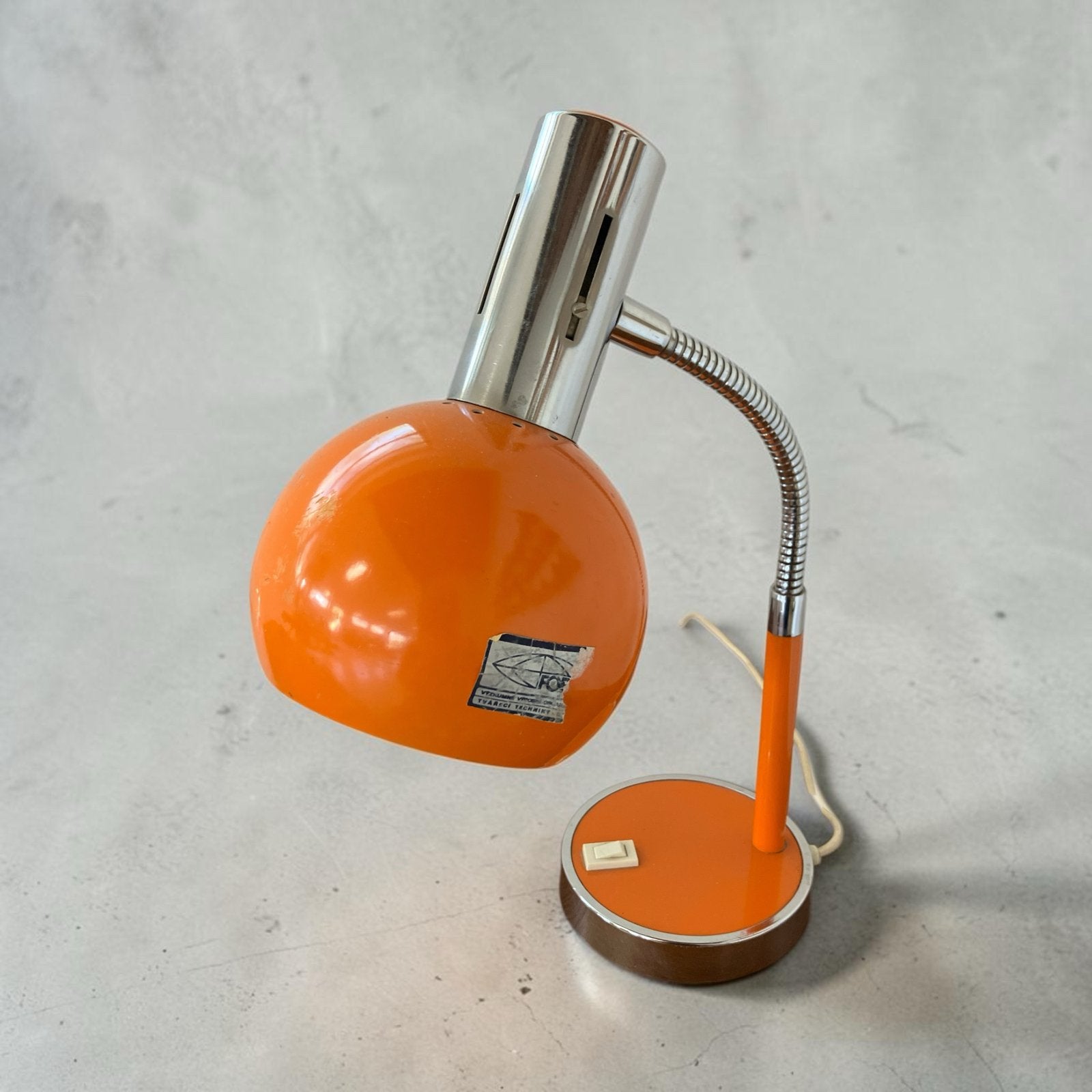 Vintage 70s Oranje Bureaulampje Space Age, 40 cm hoog, Antiek en Kunst, Ophalen of Verzenden