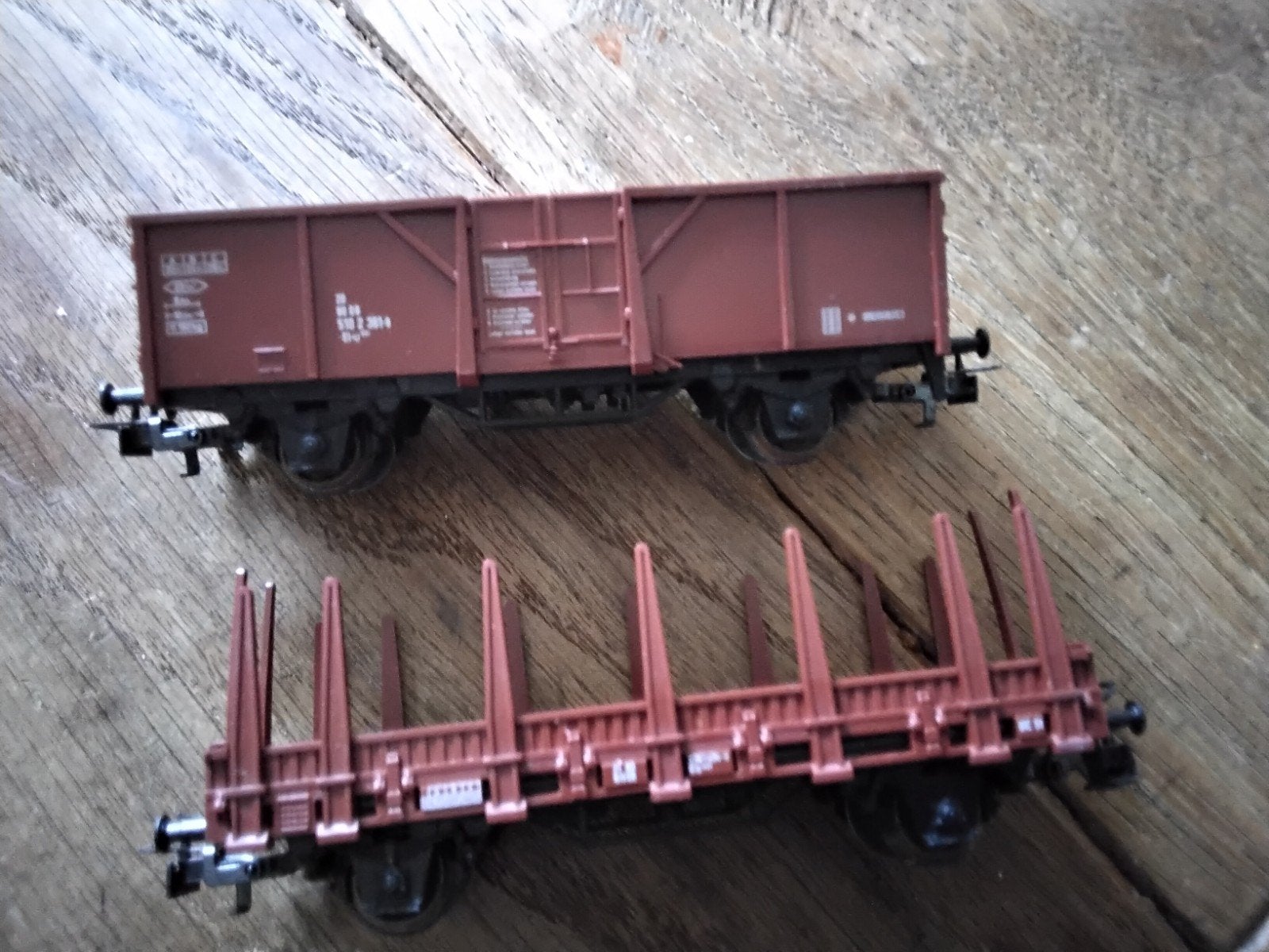 Märklin H0 Goederenwagons: Gesloten en Plat met Rongen, Wisselstroom, Gebruikt, Wagon, Ophalen of Verzenden