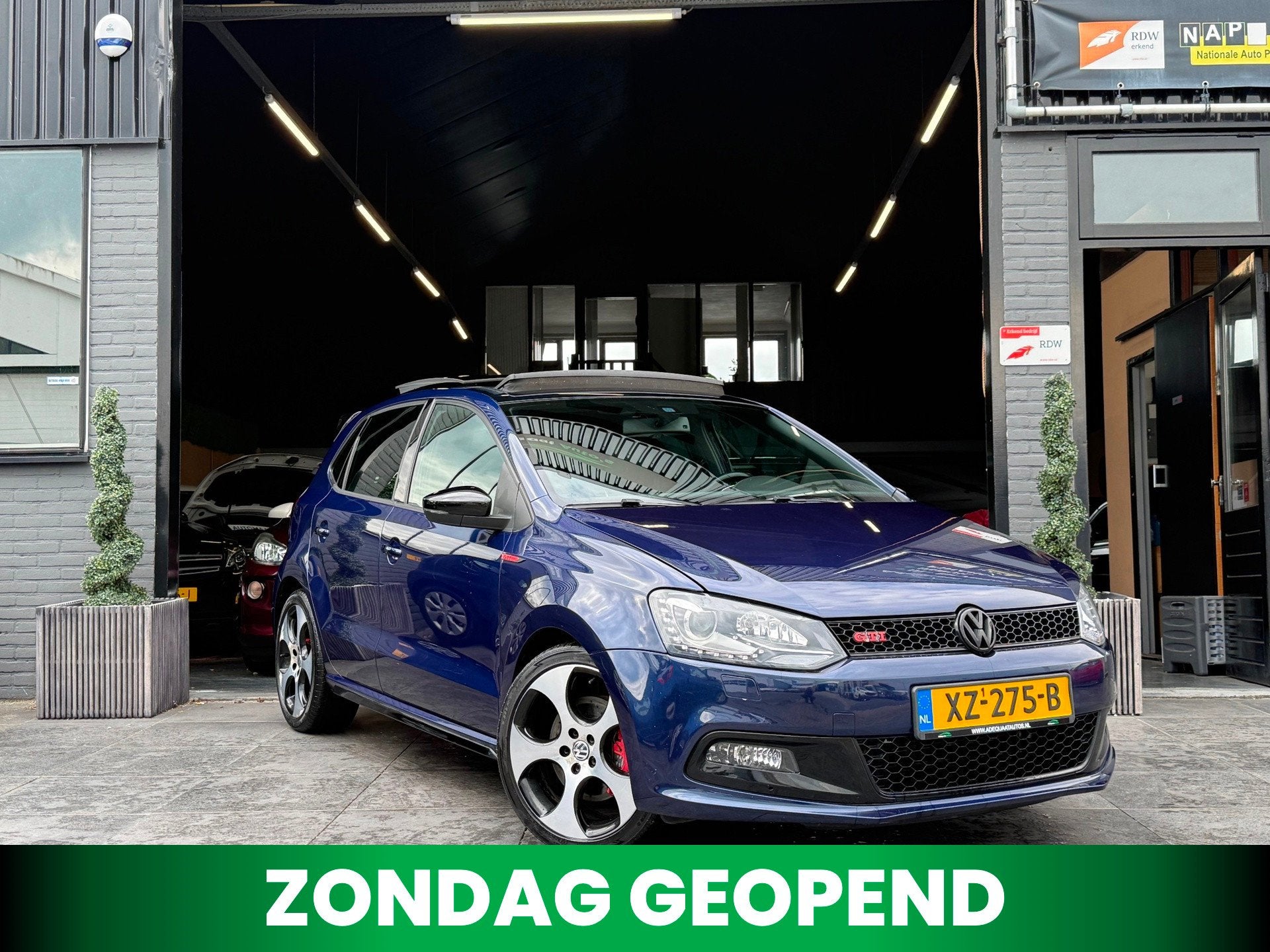 Volkswagen Polo 1.4 TSI GTI|AUT|Panoramadak|Leer|Carplay|APK, Auto's, Volkswagen, Euro 5, 4 cilinders, Met garantie (alle), Blauw