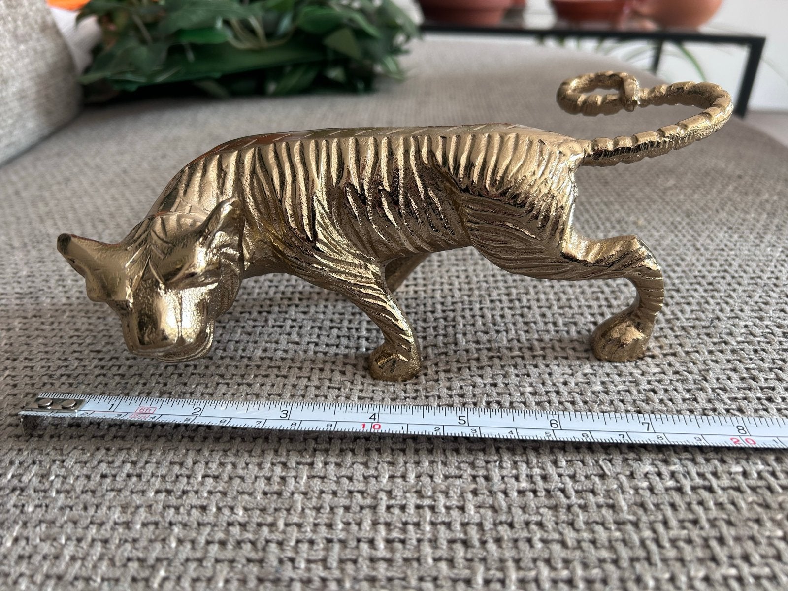 Gouden tijger beeldje - Decoratief en uniek sissy boy goud, Verzamelen, Beelden en Beeldjes, Ophalen of Verzenden