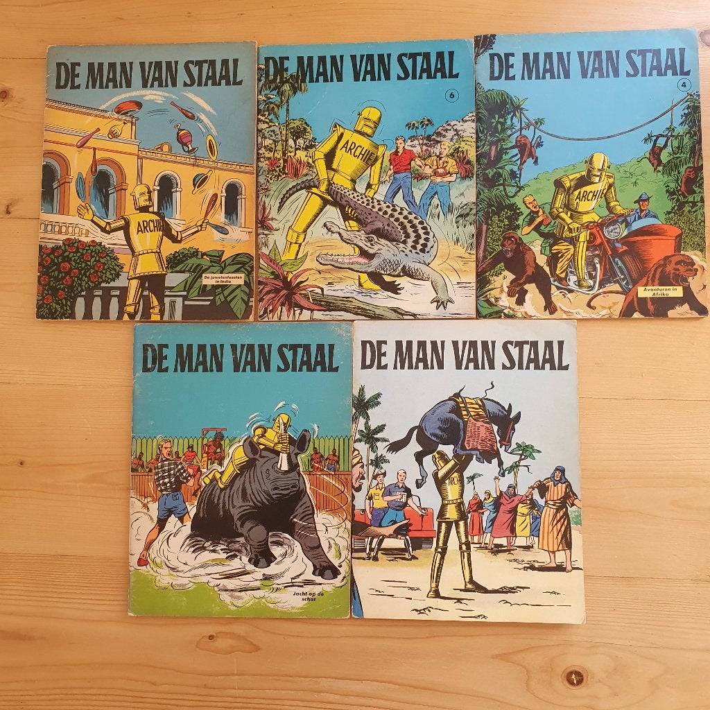 De Man van Staal, Ophalen of Verzenden, Meerdere stripboeken, Onbekend, Gelezen