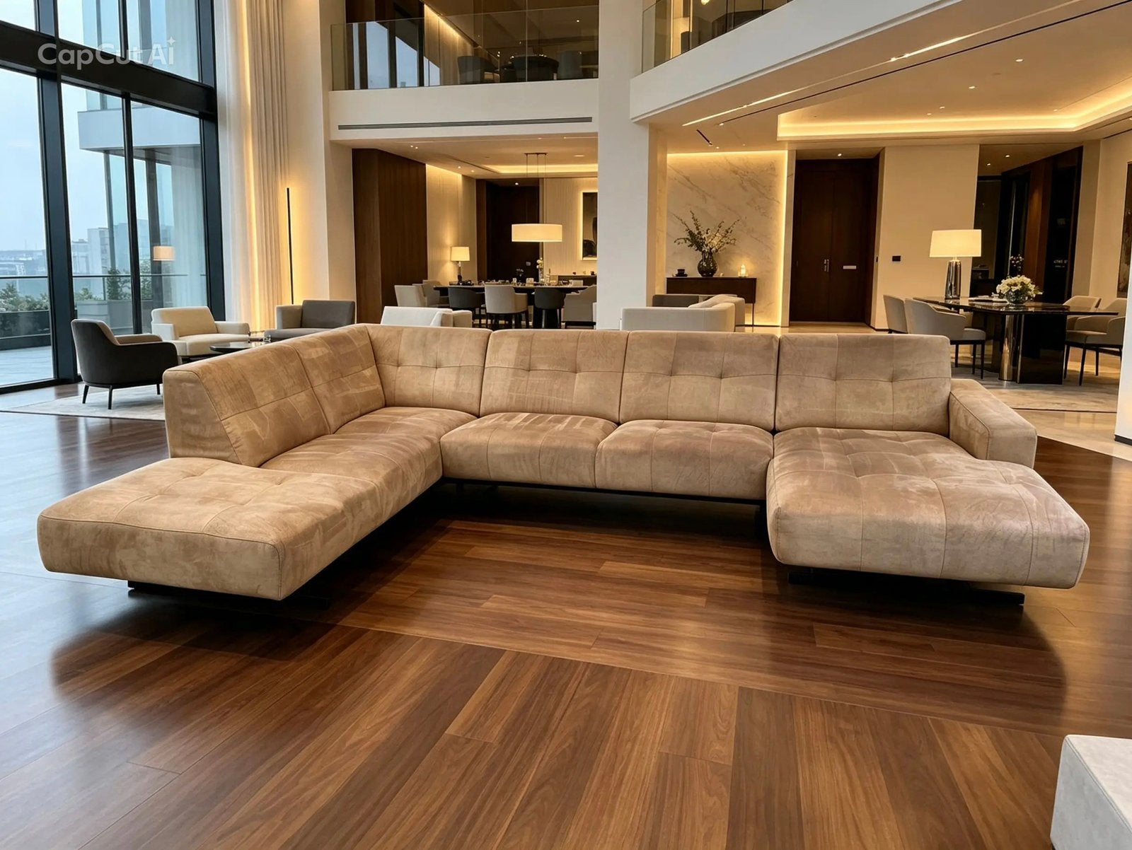 GRATIS LEVERING | MONTEL TRAFFIC HOEKBANK U-VORM | COGNAC, Montel u bank, Hoekbank, 300 cm of meer, Ophalen of Verzenden