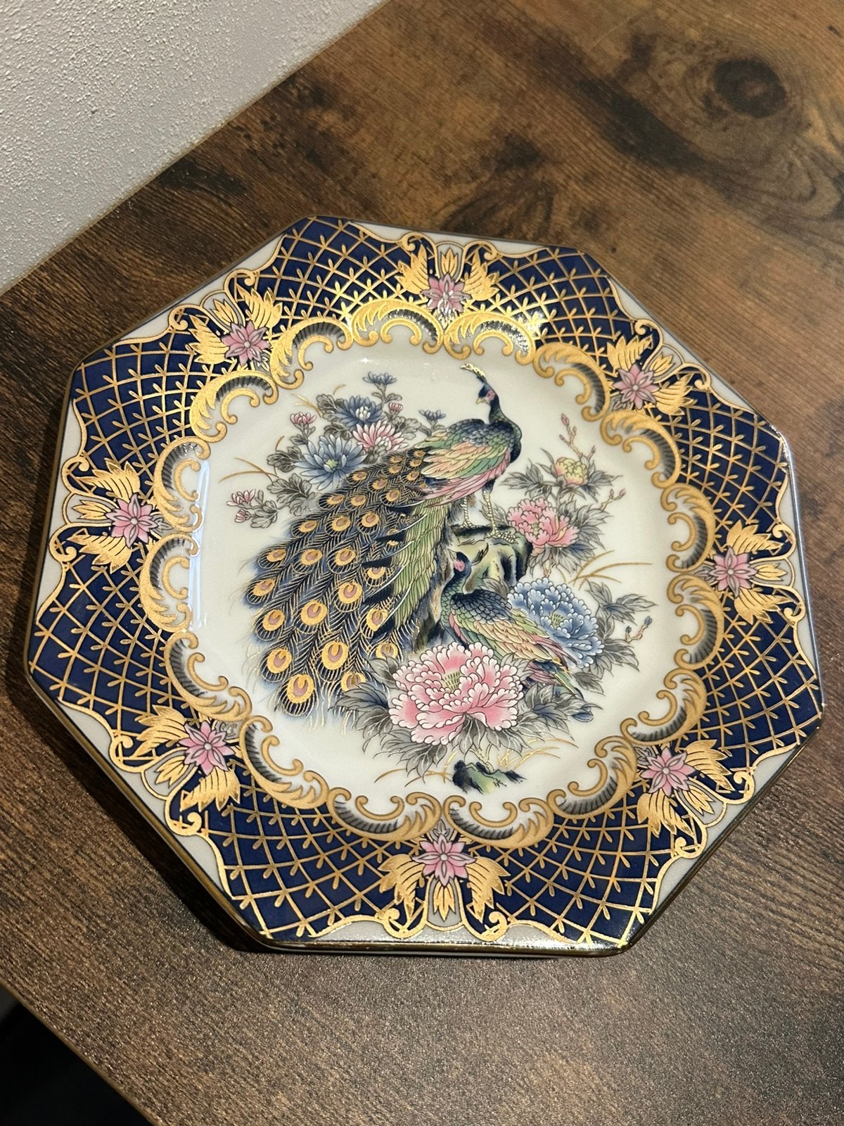 Achthoekig Japans porselein sierbord., Antiek en Kunst, Ophalen