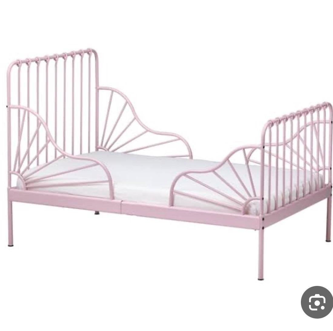 Roze meegroeibed Ikea - Ideaal voor opgroeiende kinderen, Ophalen, 80 cm, 200 cm, Metaal