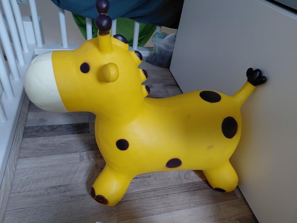 Opblaasbare Giraffe Springdier - Geel met Zwarte Vlekken, Ophalen of Verzenden