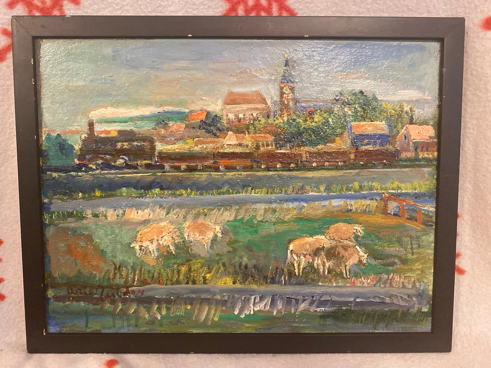 Arie Zuider - Spoorlijn met Zandtrein tussen Schiedam en Ket, Ophalen of Verzenden