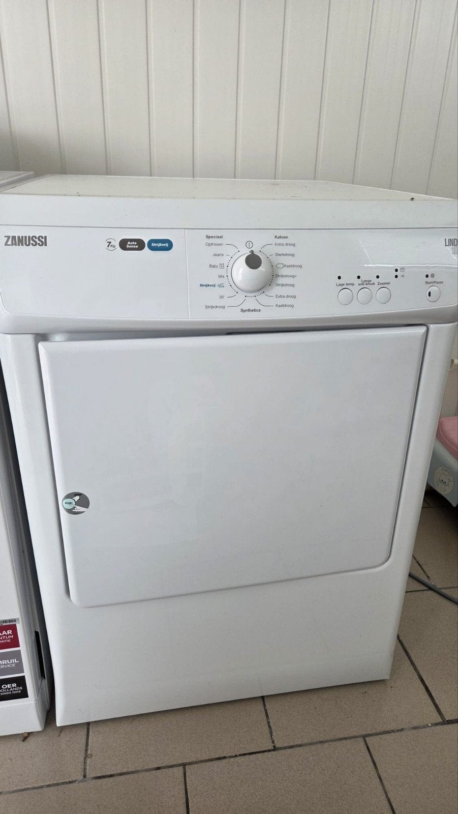 Zanussi Lindo 1000 7kg condensdroger, Ophalen, 6 tot 8 kg, Gebruikt, 85 tot 90 cm
