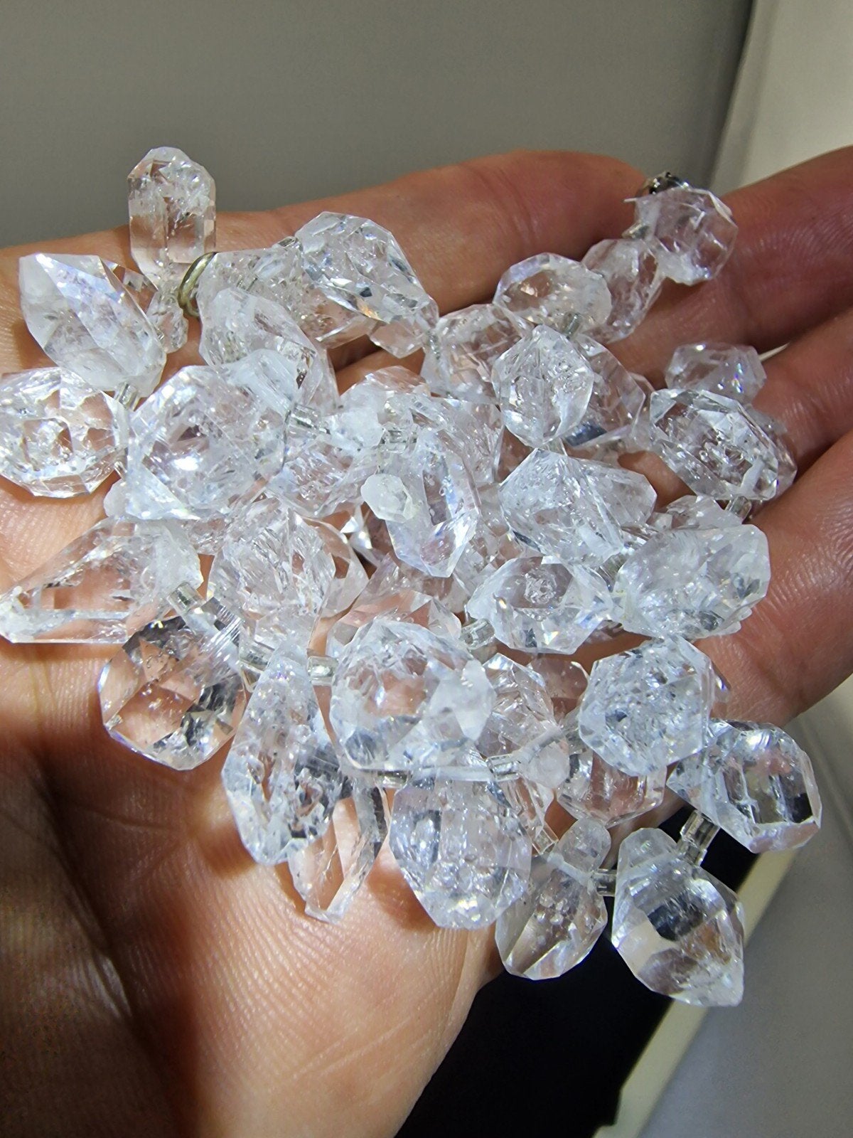 Herkimer Diamant Kwarts Kristal Ketting N352 - Topkwaliteit, Met edelsteen, Wit, Onbekend, Nieuw