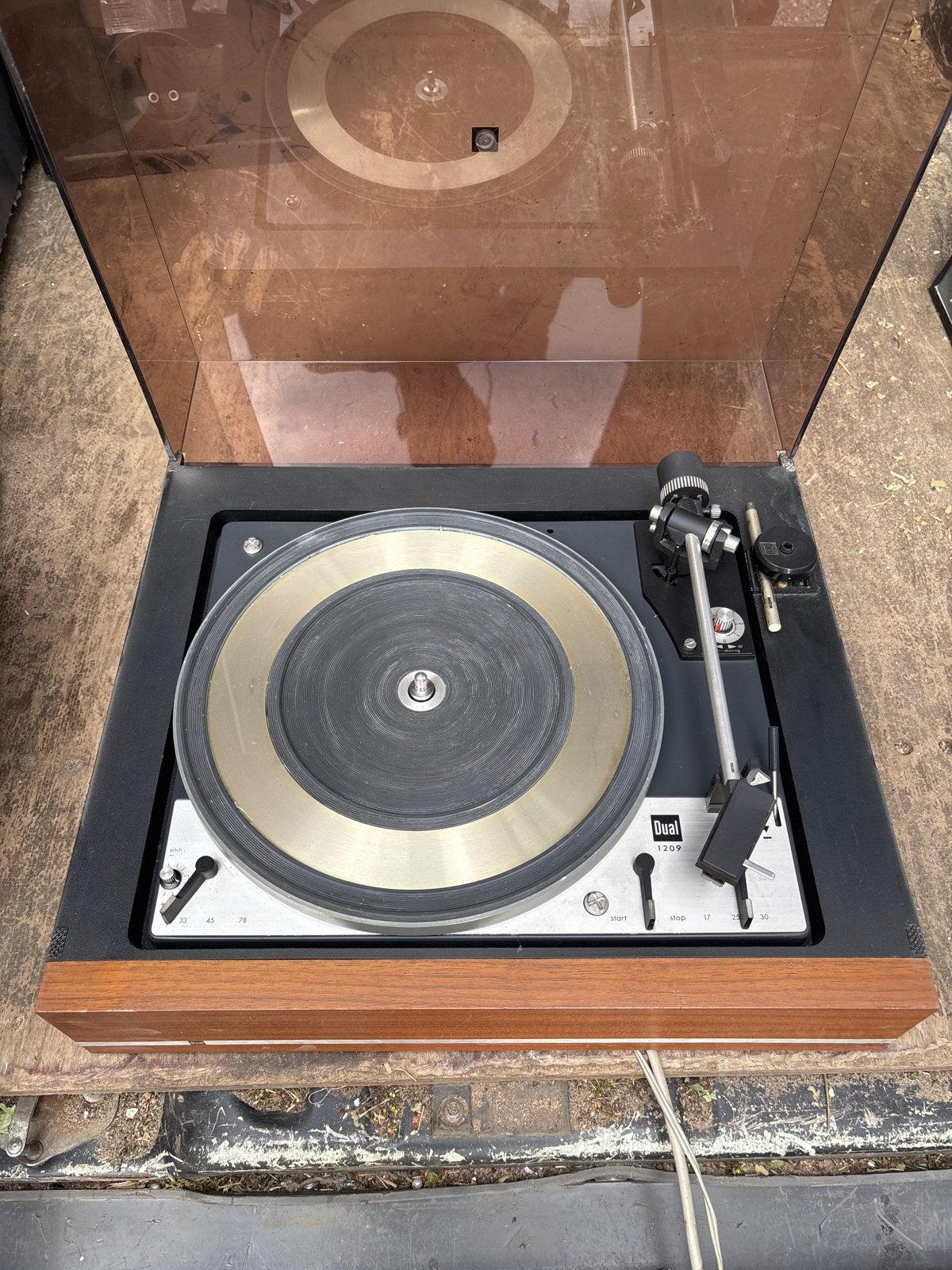 Dual 1209 Platenspeler met Shure M91 MG-D element, Ophalen, Gebruikt, Automatisch, Platenspeler
