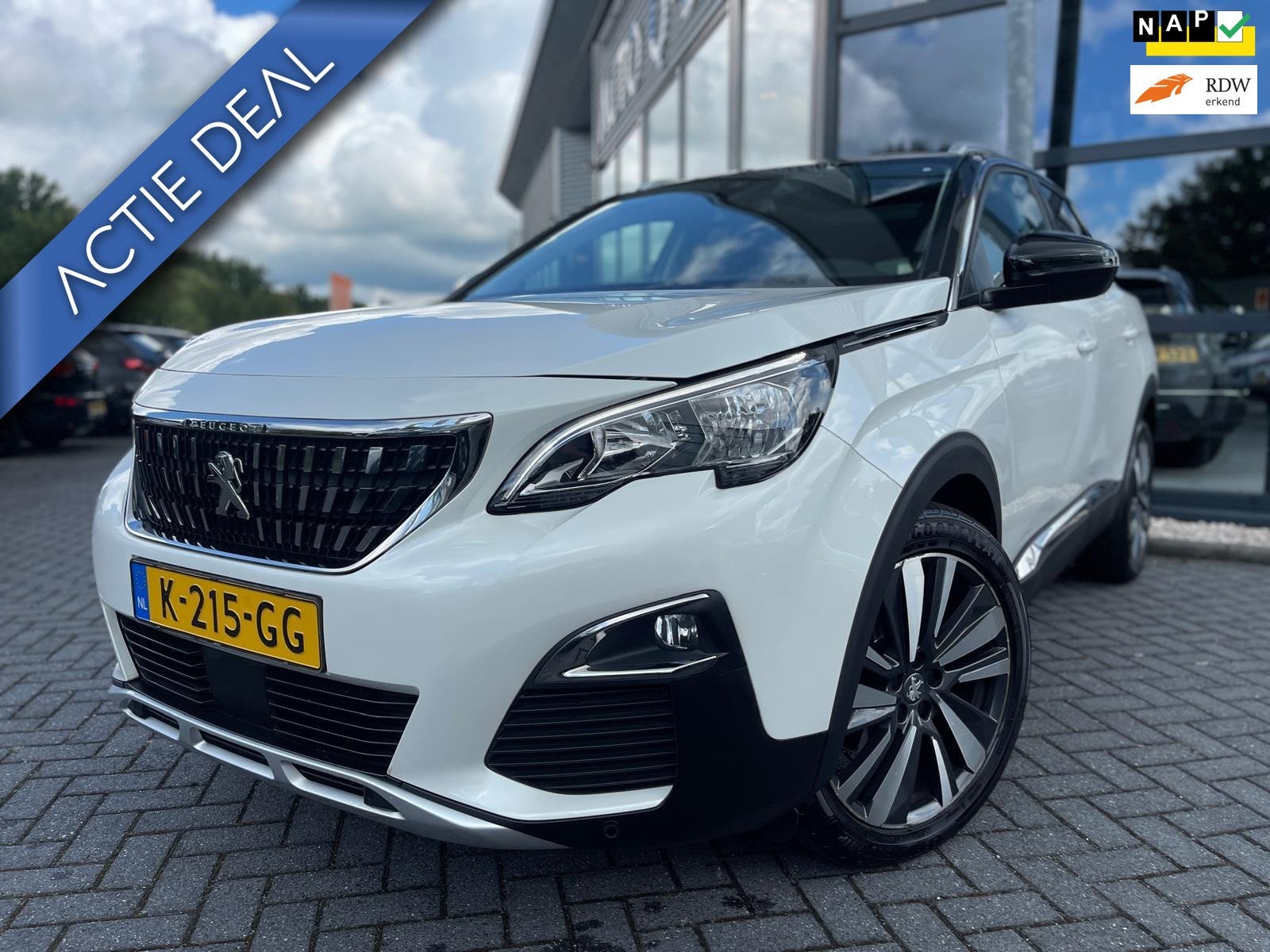 Peugeot 3008 1.2 PureTech Allure | Panorama | Cruise | Clima, Auto's, Gebruikt, Leder en Stof, Wit, Origineel Nederlands