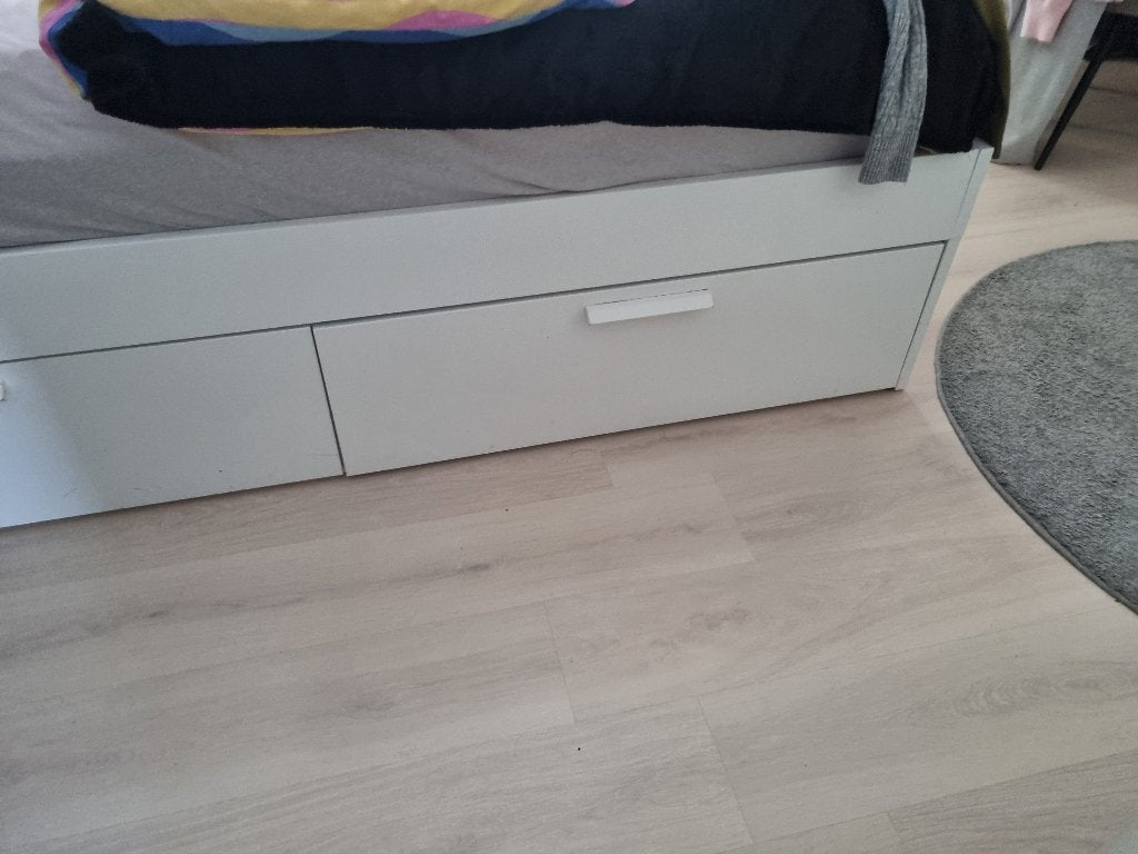 Ikea bed, Huis en Inrichting, Ophalen, Gebruikt, Wit, Tweepersoons