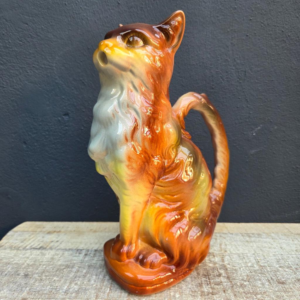 Brocante aardewerk waterkan poes St Clement Frankrijk, Ophalen of Verzenden