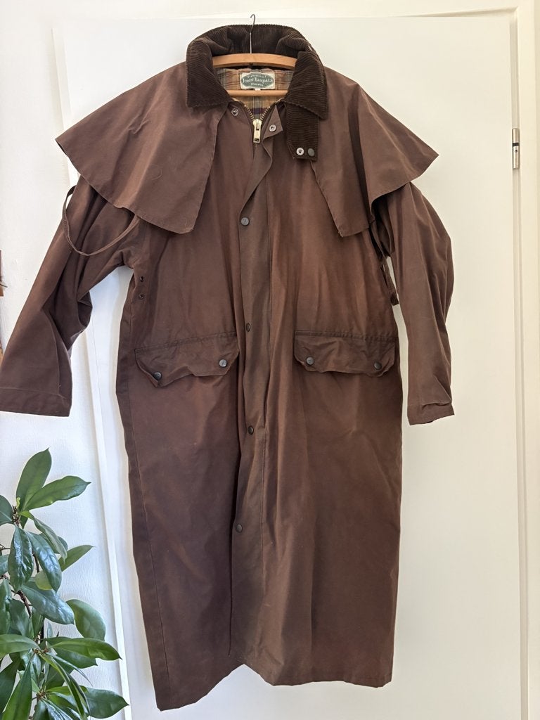 Lange Waxjas John Bardale / M, Kleding | Heren, Jassen | Winter, Ophalen of Verzenden, Gedragen, Maat 48/50 (M), Bruin
