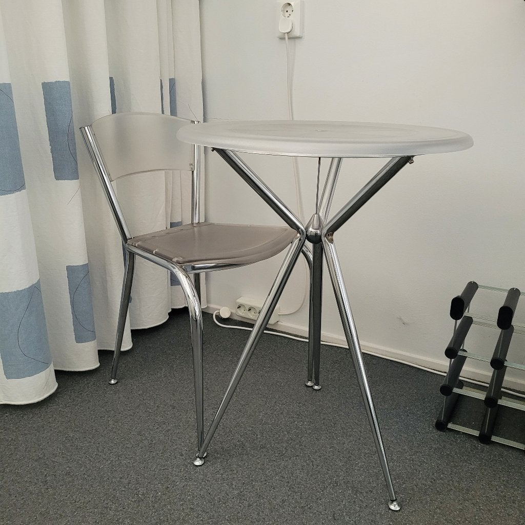 Design ontbijt-/bitro set Baleri Italia, Huis en Inrichting, Stoelen, Zo goed als nieuw, Eén, Kunststof, Metaal, Overige kleuren
