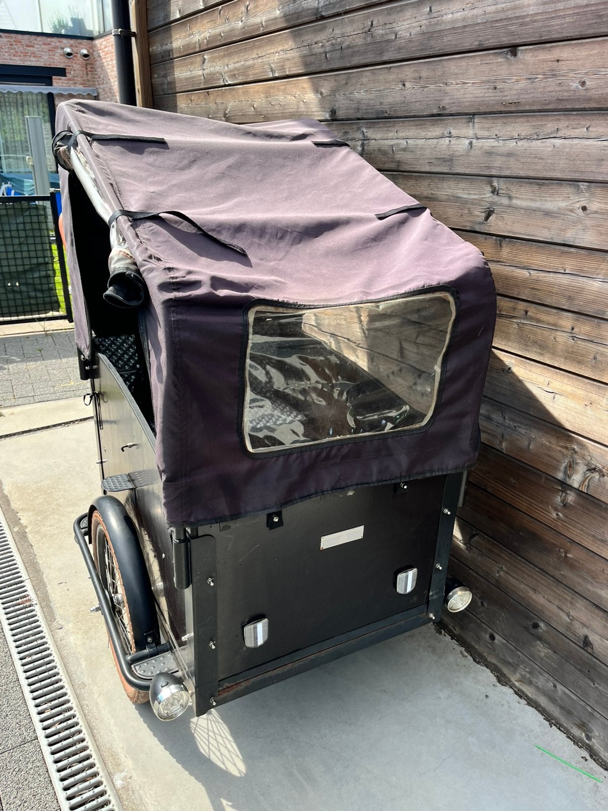 Troy Vogue electrische bakfiets 8 standen +7 versnellingen, 4 kinderen of meer, Gebruikt, Huif, Schijfrem
