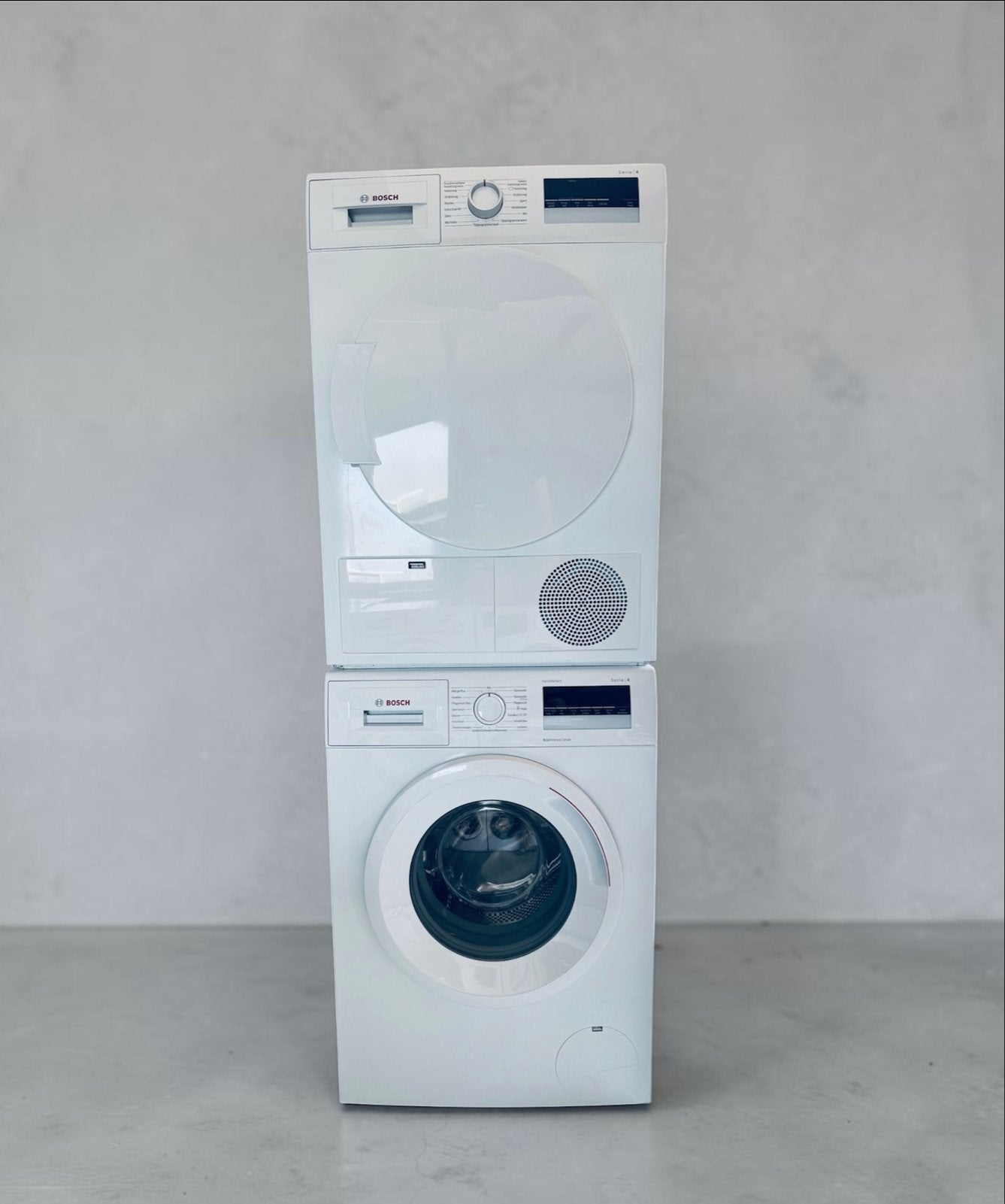 Set Bosch Serie 8Kg Wasmachine en Warmtepompdroger A+++, 8 tot 10 kg, Ophalen, Refurbished, 85 tot 90 cm