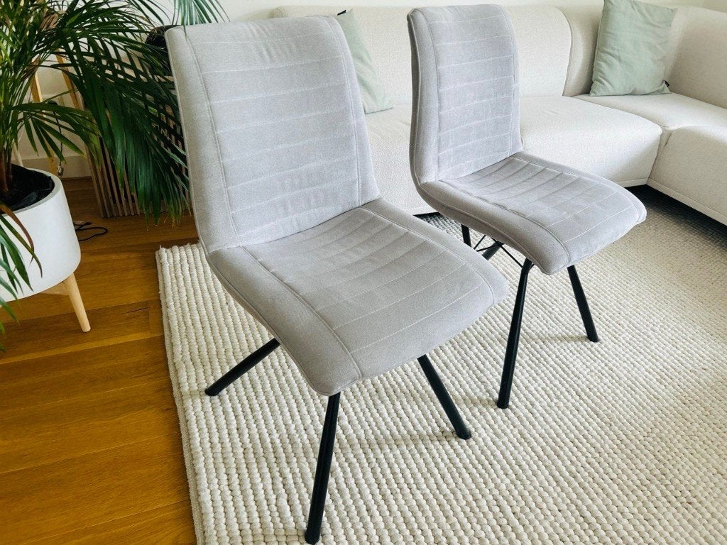 2 eetkamerstoelen (Xora) – zeer goede staat, Huis en Inrichting, Twee, Ophalen of Verzenden, Zo goed als nieuw, Metaal