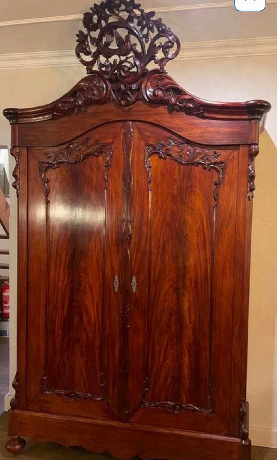 Grote gerestaureerde mahonie kuifkast in delen  270x155 cm, Ophalen