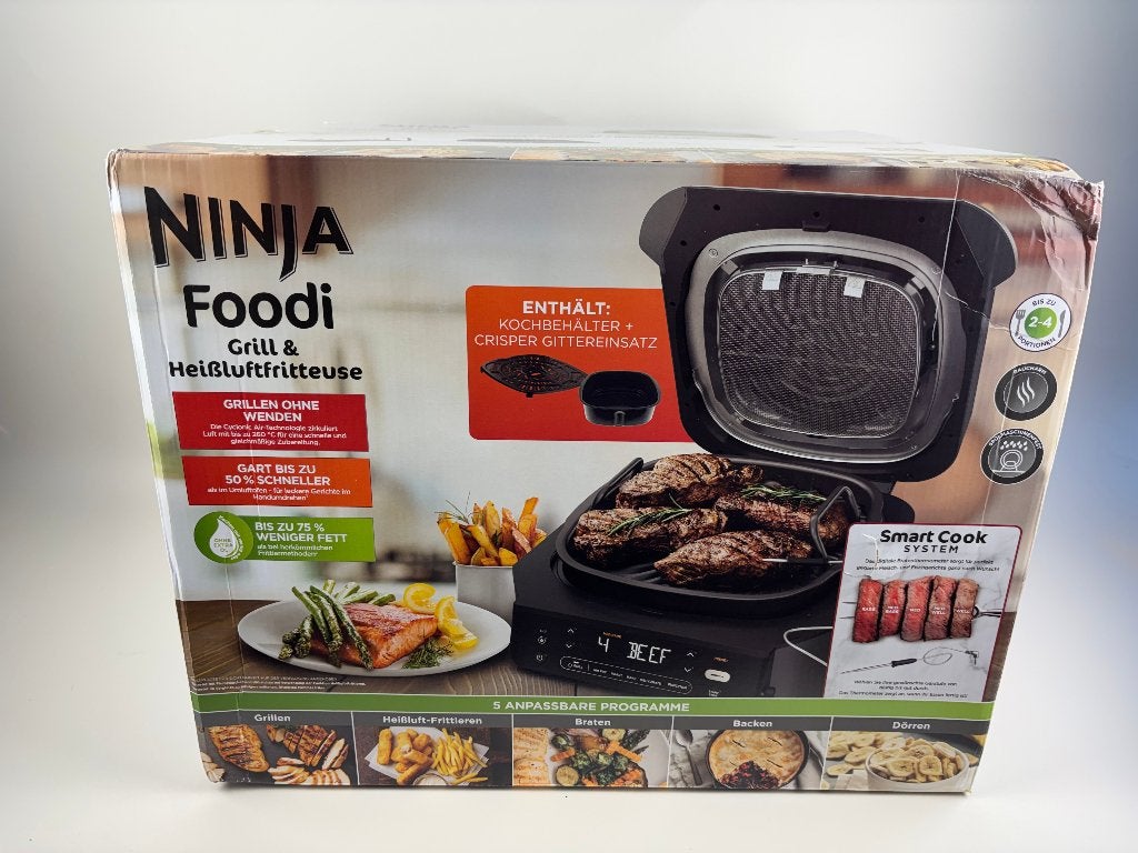 Ninja Foodi Grill & Airfryer 5-in-1 – Smart Cook – EG351EU, Kundendienst-de@sharkninja.com, Nieuw, SharkNinja Germany GmbH, Rotfeder-Ring 9, 60327 Frankfurt am Main, Duitsland