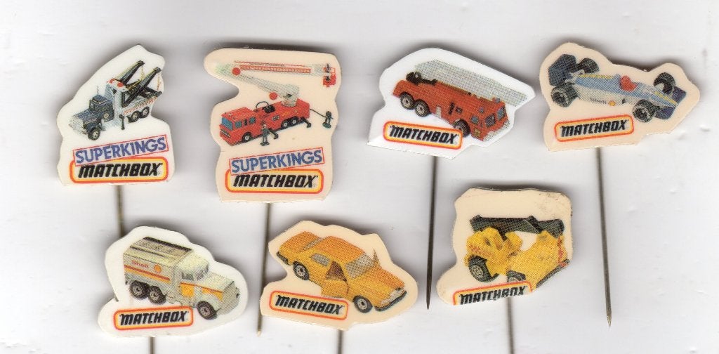 7 speldjes MATCHBOX MODELS RACEAUTO BRANDWEERAUTO KRAAN, Ophalen of Verzenden, Gebruikt, Overige onderwerpen