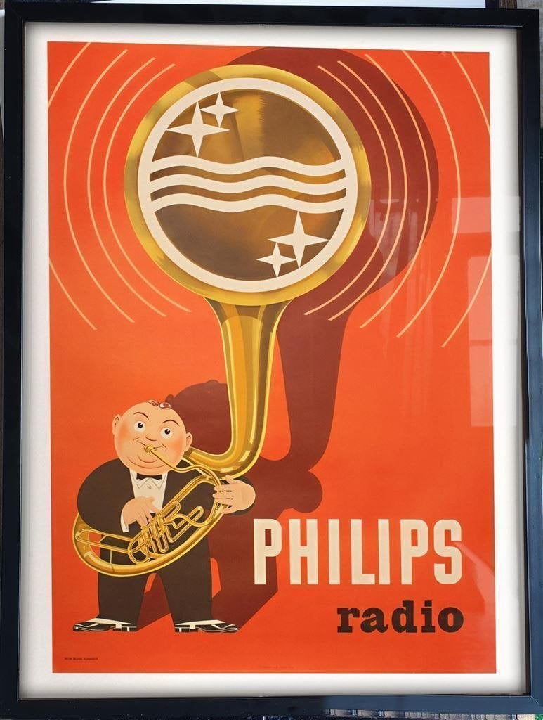 [Poster in Frame] Retro PHILIPS Radio Reclame affiche