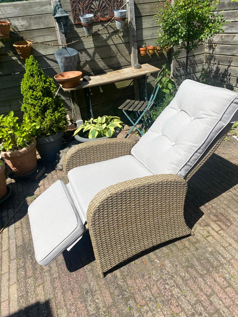 Jutlandia Stord Recliner Chair - Wicker/Aluminium, Ophalen of Verzenden, Nieuw, Wicker, Verstelbaar