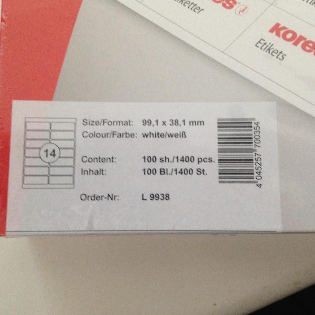 laserprinter (inktjet) etiketten, Ophalen of Verzenden, Nieuw, Overige typen