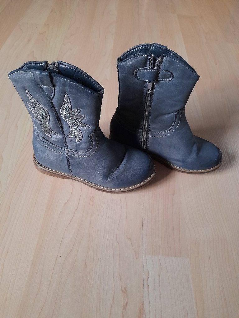 BLAUWE LAARZEN / SCHOENEN met rits Maat 26, Ophalen of Verzenden, Gebruikt, Meisje, Laarzen