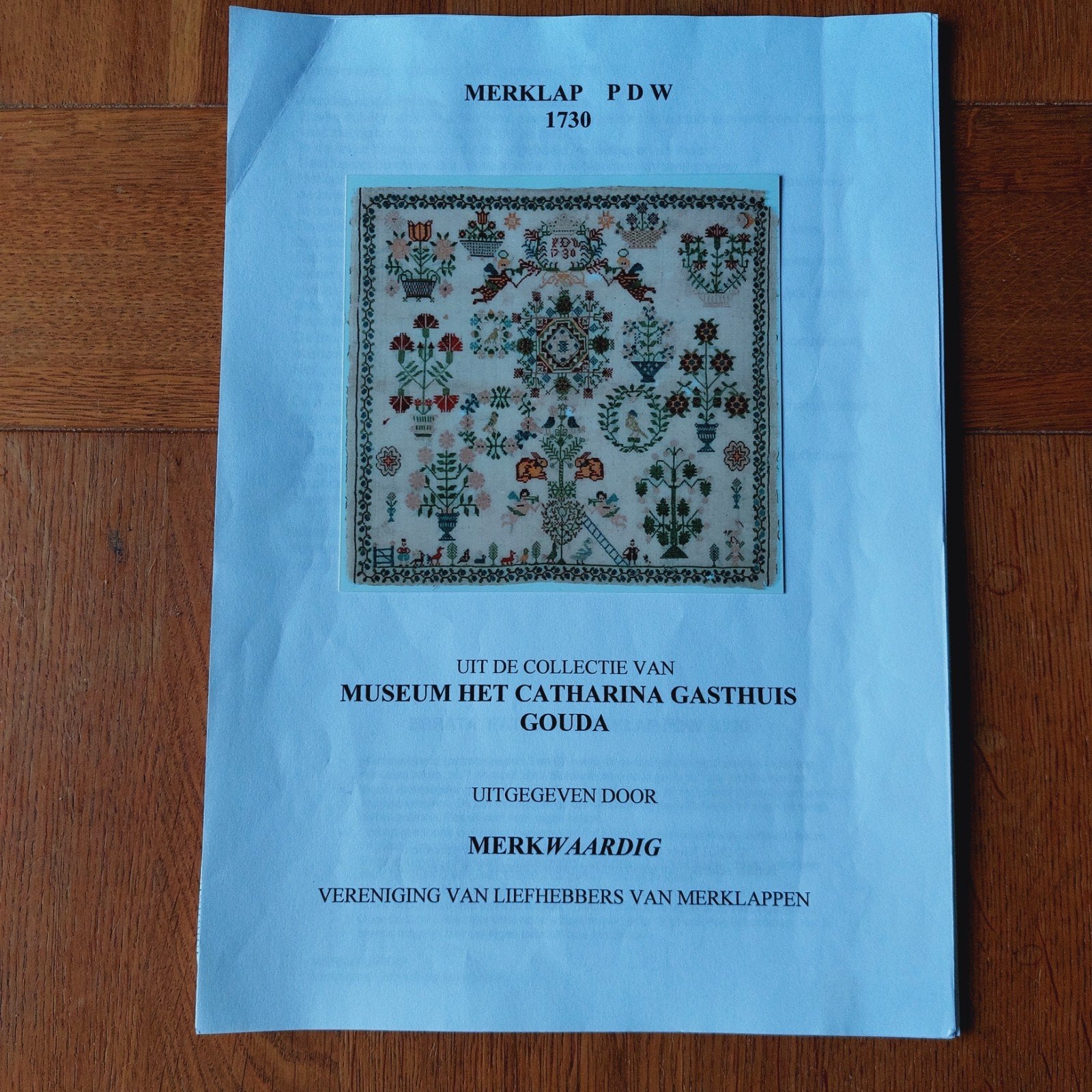 Borduurpatroon Historische Merklap PDW 1730 - Merkwaardig, Ophalen of Verzenden, Zo goed als nieuw, Handborduren, Patroon