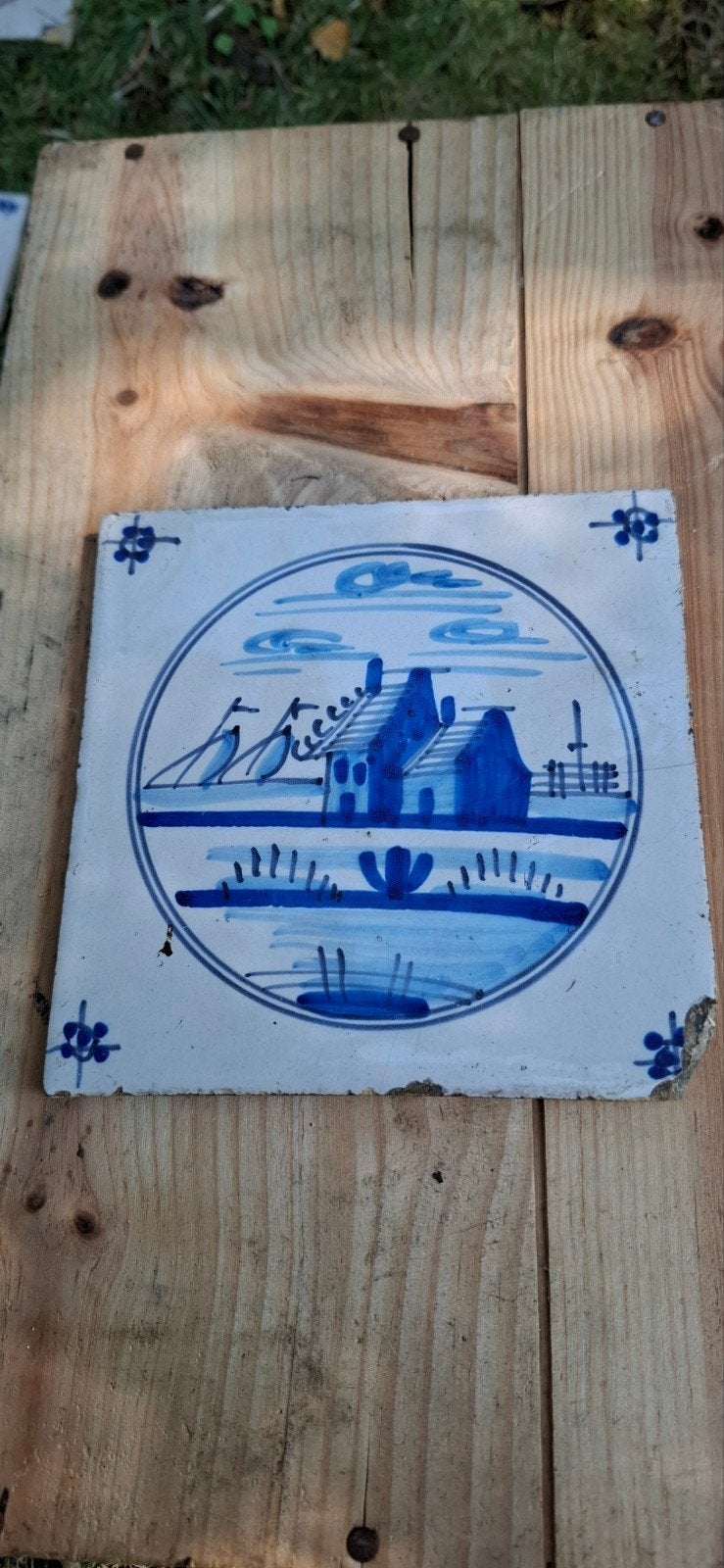 6 antieke tegel Makkum of Harlingen rond 1850, Ophalen of Verzenden