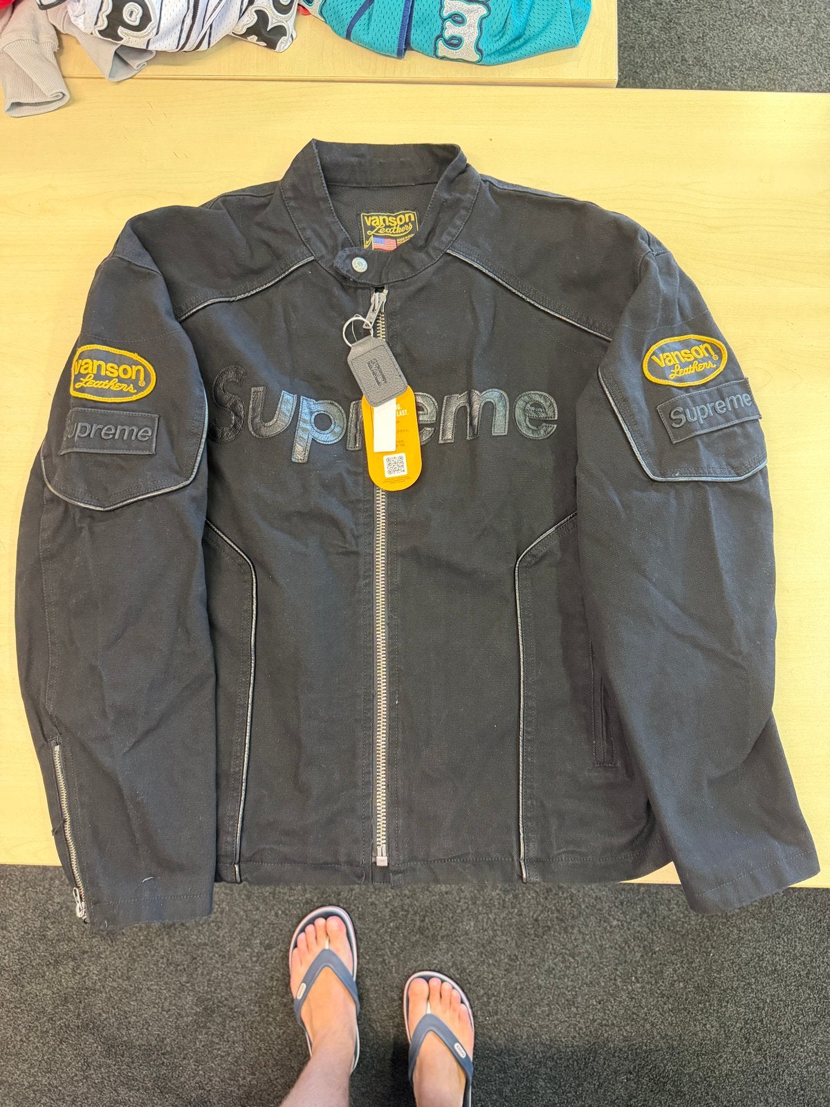 Supreme x Vanson Leathers Motorjas Zwart Maat L, Ophalen of Verzenden, Zo goed als nieuw, Maat 52/54 (L), Zwart