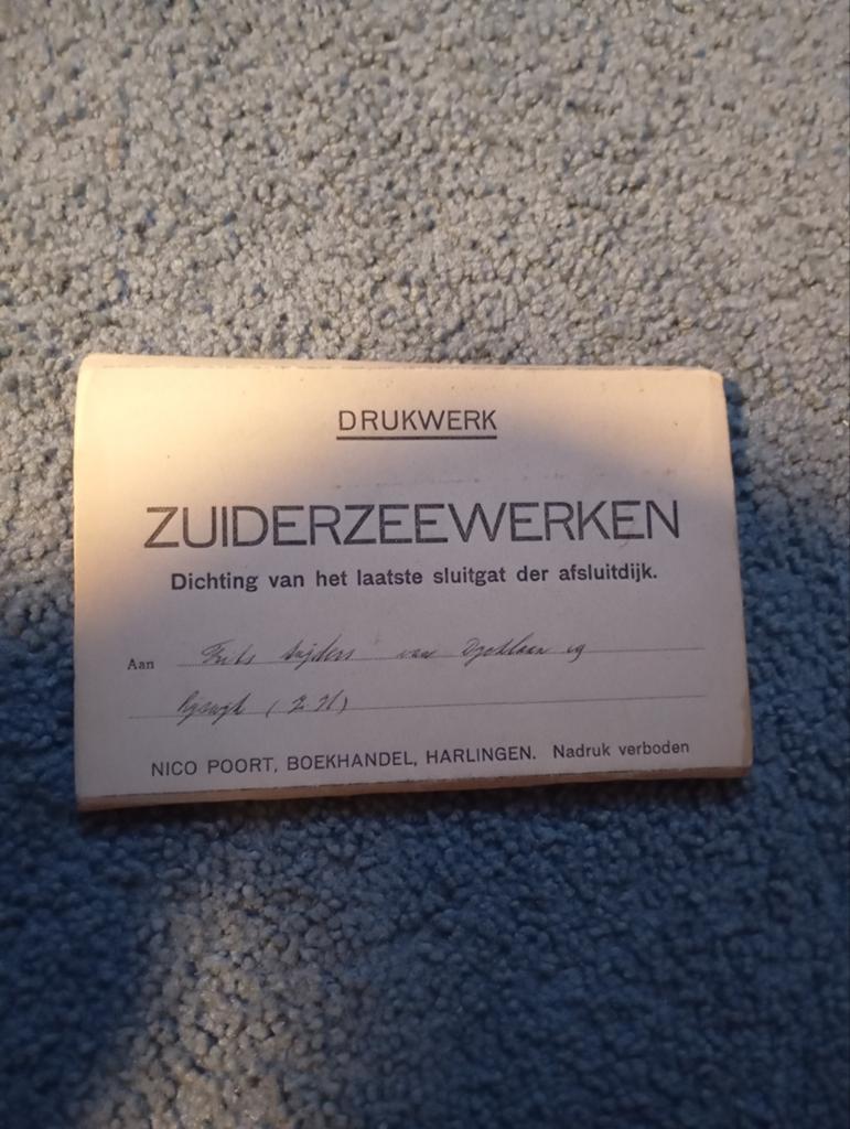 Vintage Zuiderzee werken kaarten ansichten+ envelop, Ophalen of Verzenden