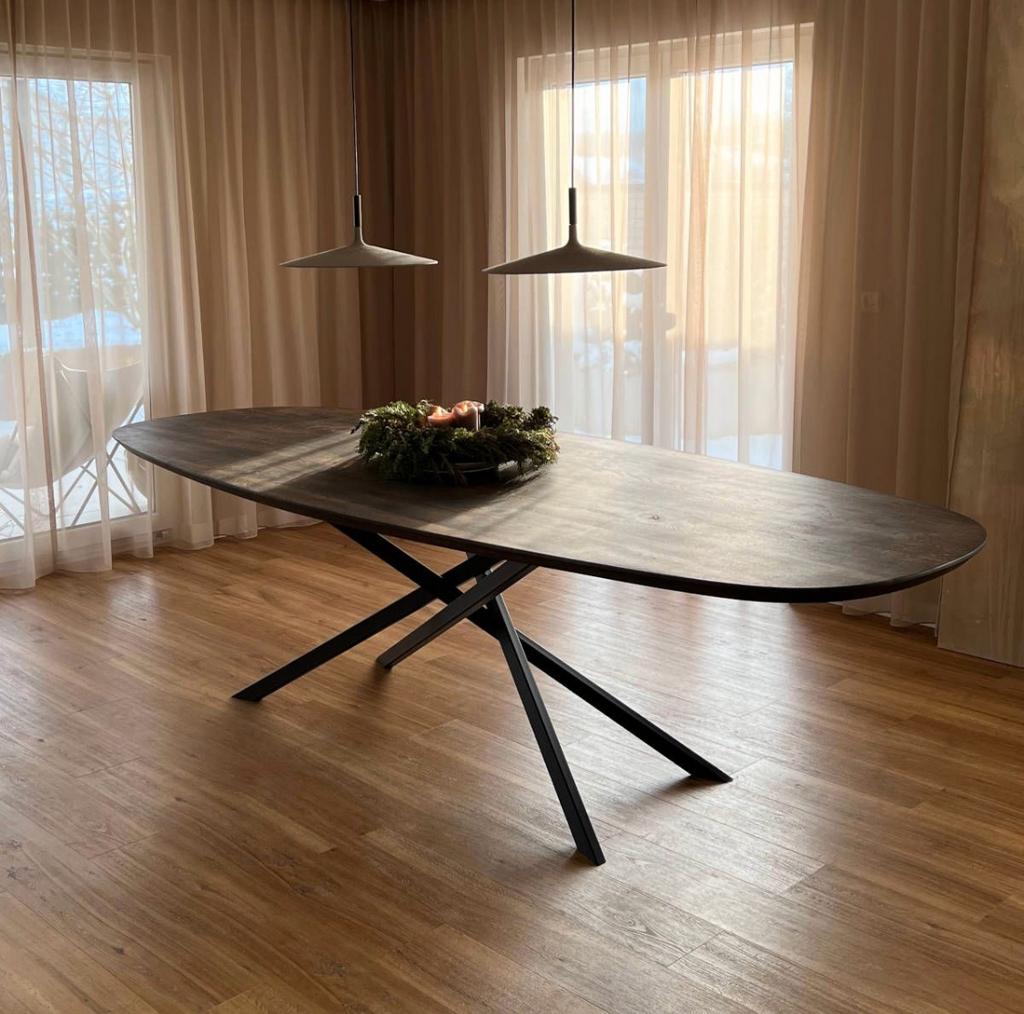 Eiken eettafel Deens ovaal 4cm massief | verjongde rand, Ophalen of Verzenden, Zo goed als nieuw, Ovaal, 200 cm of meer