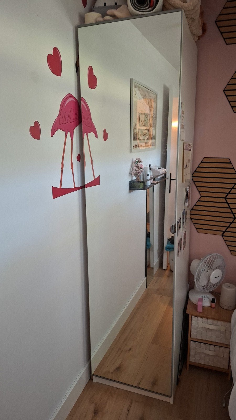 IKEA Kast met spiegeldeur - 200x50x58 cm, Ophalen, Met deur(en), Gebruikt, 200 cm of meer
