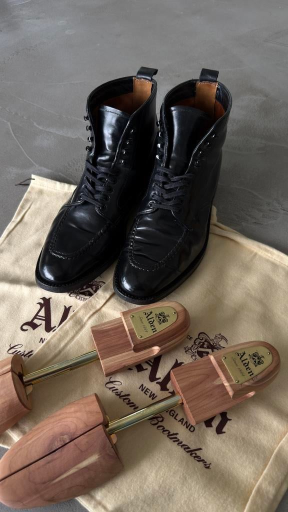 ALDEN X FRANS BOONE: BLACK CORDOVAN INDY BOOTS, Ophalen of Verzenden, Gedragen, Zwart