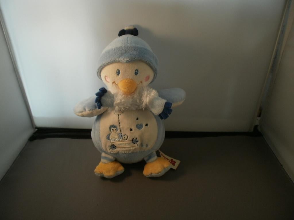 nicotoy Simba Pinguïn/eend roze/wit of blauw wit velours, Ophalen of Verzenden, Nieuw, Overige typen