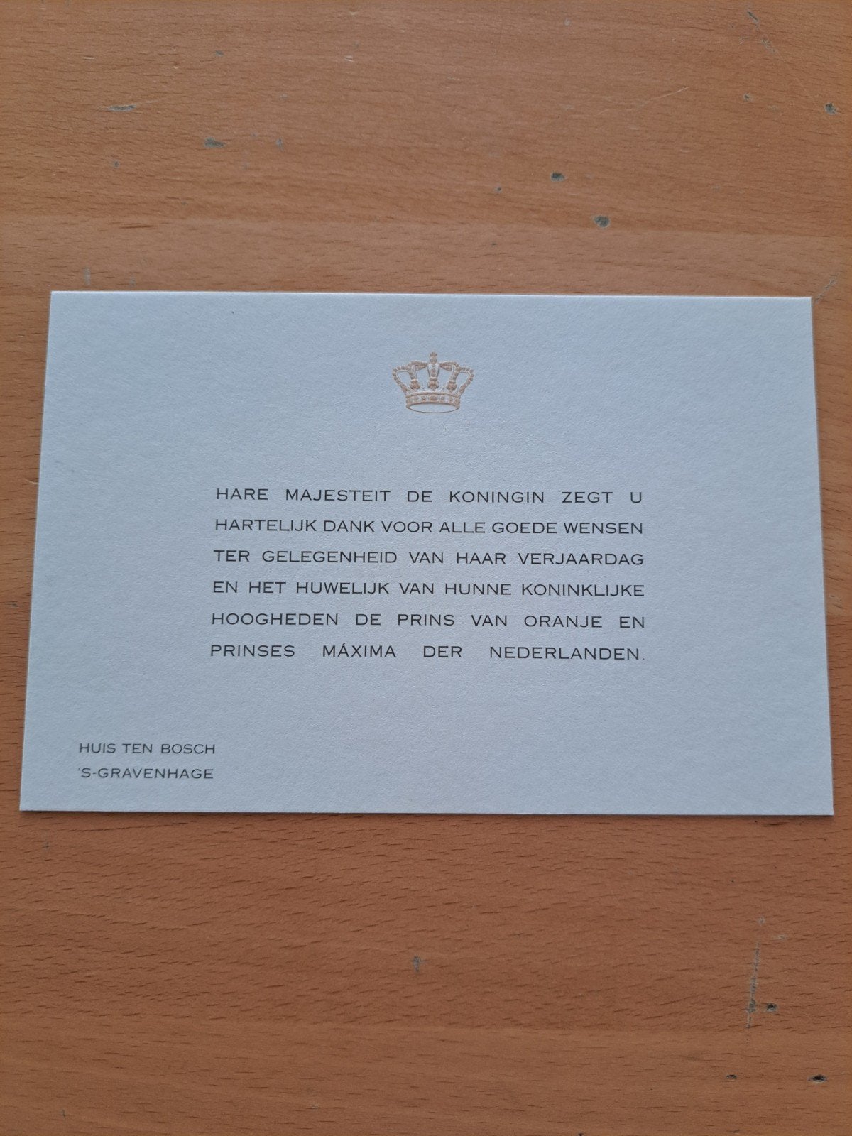 Bedankkaart Koningin Beatrix 2002, Ophalen of Verzenden, Kaart, Foto of Prent