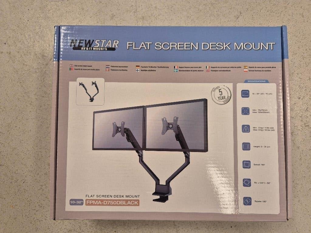 Beelscherm houder dubbel New Star, Desk top mount,, Computers en Software, Monitoren, New Star, Nieuw, Ophalen of Verzenden, Overige typen
