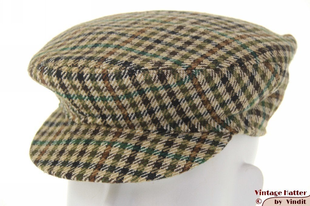 kleine Platte pet Townend London groen bruin tweed 53-54, Kinderen en Baby's, Kinderkleding | Petten en Hoeden, 134 t/m 140, Jongen of Meisje