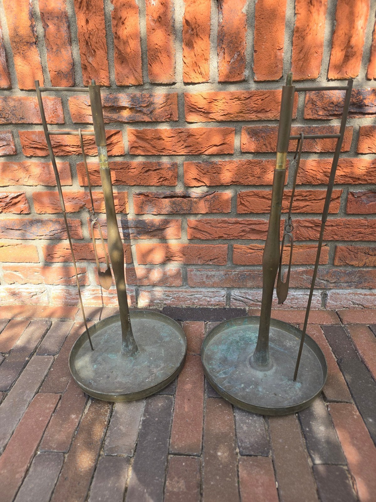 2 zeldzame Kandelaars (2) - Brons - Boeddhistische tempel, Ophalen of Verzenden, Koper of Brons