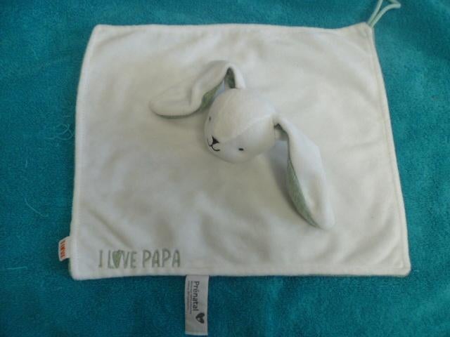Wit/groen velours haas doekje lapje v Prenatal I love papa, Ophalen of Verzenden, Zo goed als nieuw, Overige typen, Wasbaar
