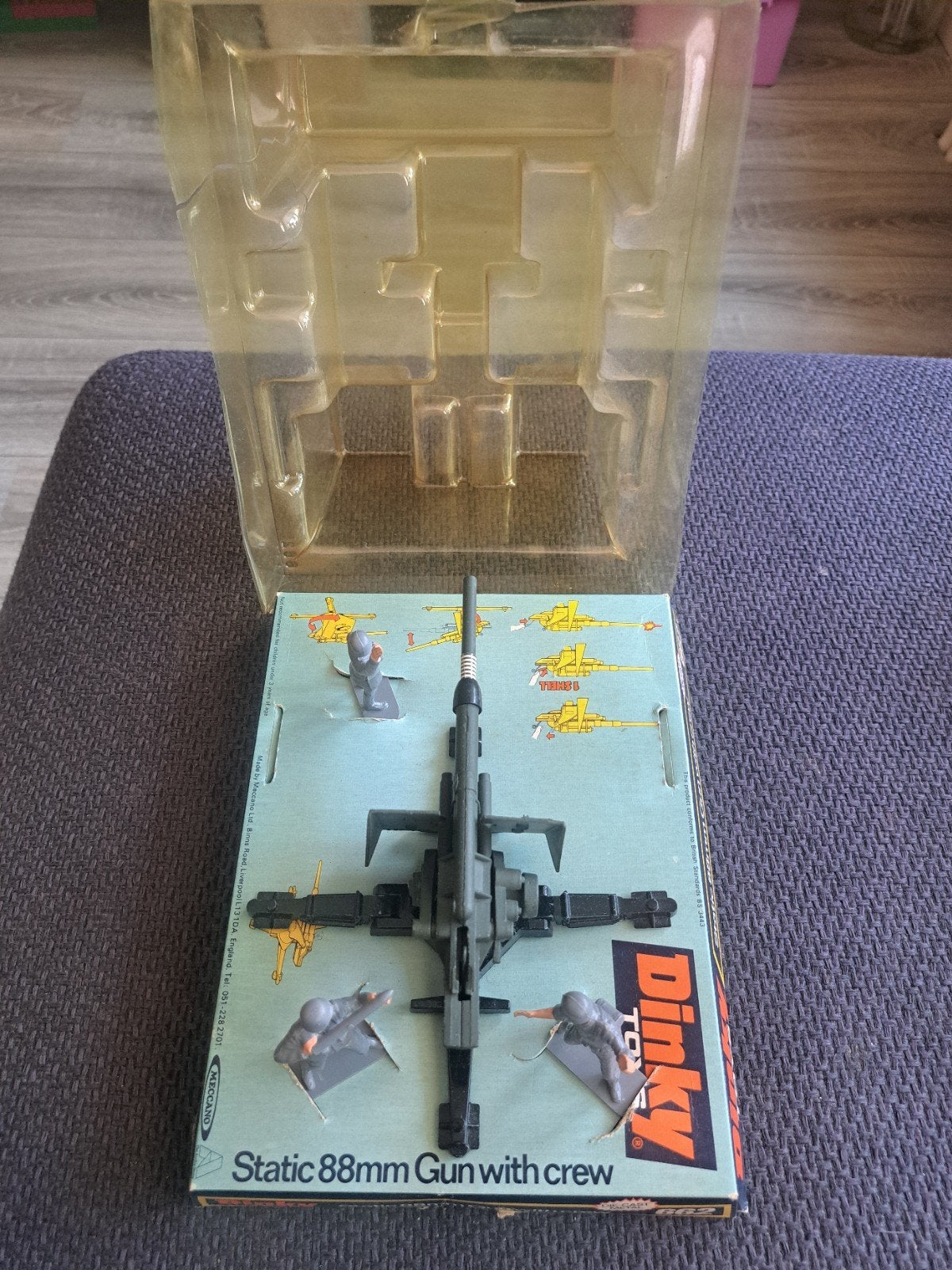 dinky toys meccano static 88 mm gun with crew in o.v.p, Ophalen of Verzenden