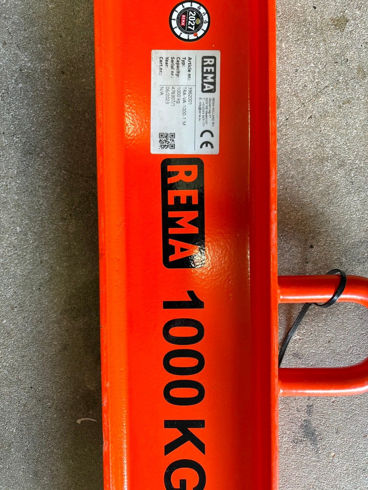 REMA TRA-VA 1000-1 M Evenaar 1000 kg, Ophalen, Gebruikt, Handmatig