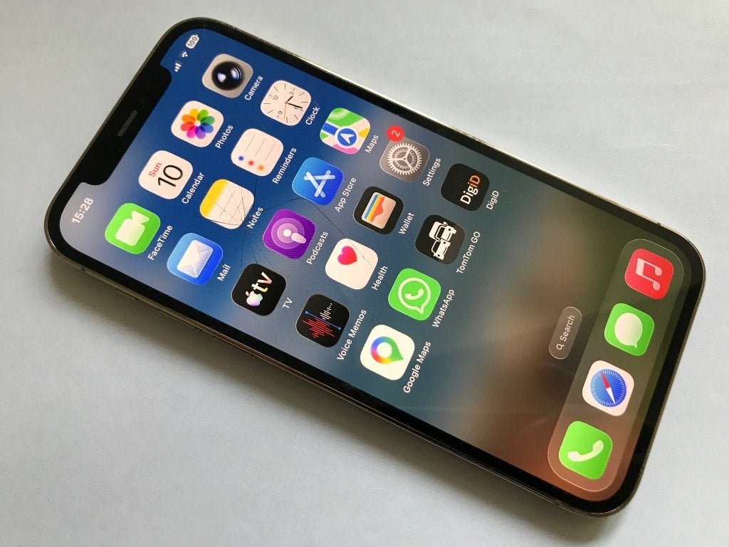 Iphone 12 pro 128GB Gold 100% werkend, scherm gebarsten, 73 %, Zonder simlock, Zonder abonnement, Goud