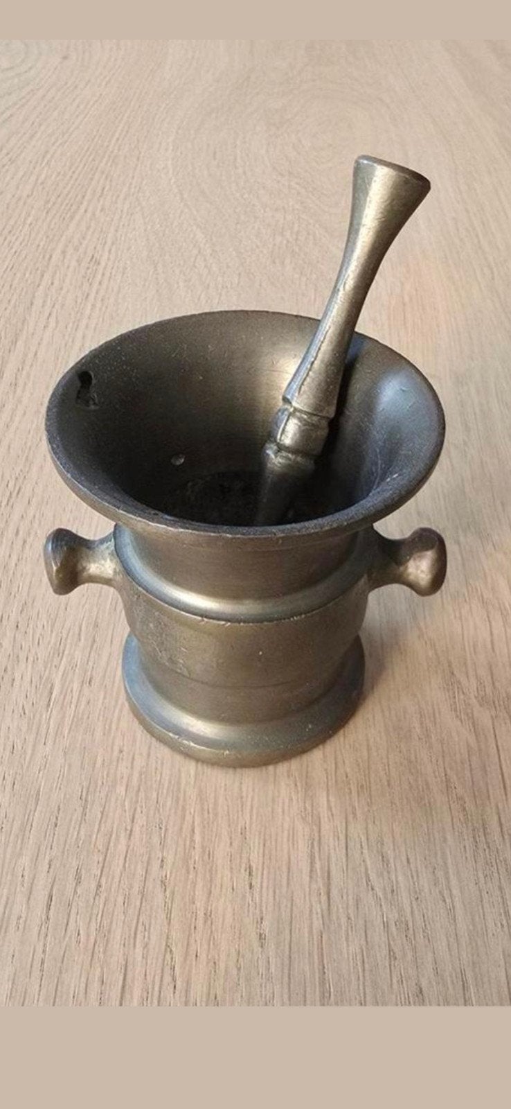 Prachtige antieke koperen apothekersvijzel met stamper, Ophalen of Verzenden, Koper