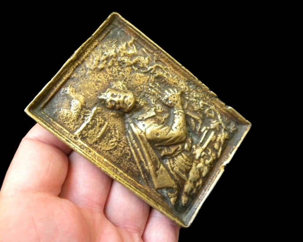 Antieke Katholieke bronzen icoon Sint Pieter 17e eeuw, Ophalen of Verzenden