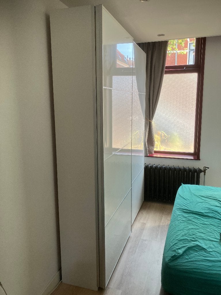IKEA PAX kledingkast wit met schuifdeuren 200 x 236 x 35 cm, Gebruikt, Overige houtsoorten, 200 cm of meer, 200 cm of meer