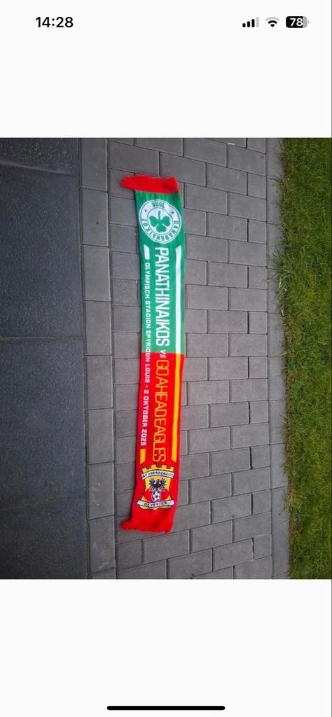 Gezocht: Sjaals Panathinaikos-GAE,GAE-FCSB, GAE-Aston Villa, Ophalen of Verzenden, Gebruikt, Clubaccessoires